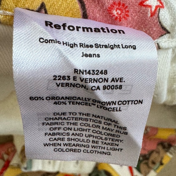 NWT Reformation Comic Book Color High Waisted Straight Jeans Pants Size … - Picture 16 of 16